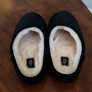 UGG Black and Cream Slippers